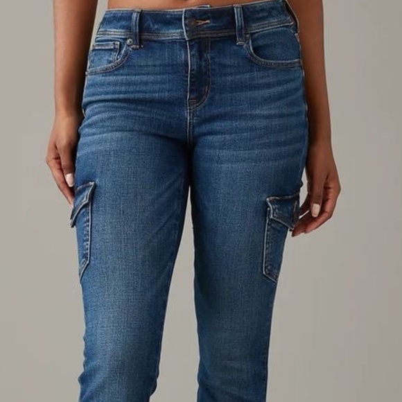 🎄🎁GIFT IDEA!🔥🛍️ NWT American Eagle Kick Boot Jeans Cargo Pockets🛍️🔥 - Picture 2 of 5